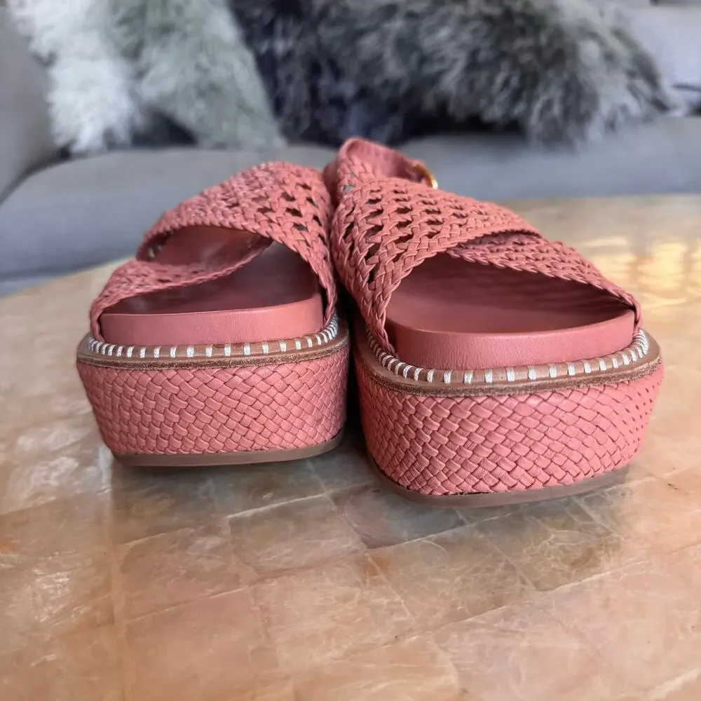 Ulla Johnson Gili Platform Flatform sandals shoes braided soft leather sz 39.5